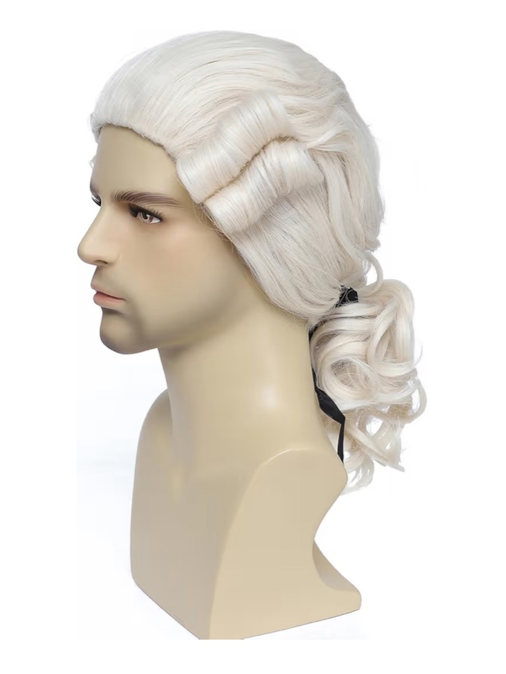Colonial Costume Cosplay Wig Washington Founding Father Historical Figure